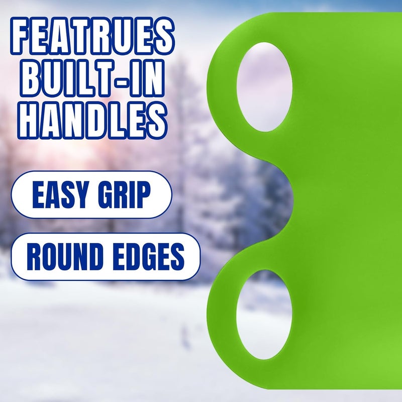 Poen 4 قطع زلاجات ثلجية للأطفال والبالغين، زلاجات قابلة لللف بطول 36.2 بوصة، زلاجات بلاستيكية مع 2 مقبض، معدات خفيفة الوزن وعالية السرعة - Image 5